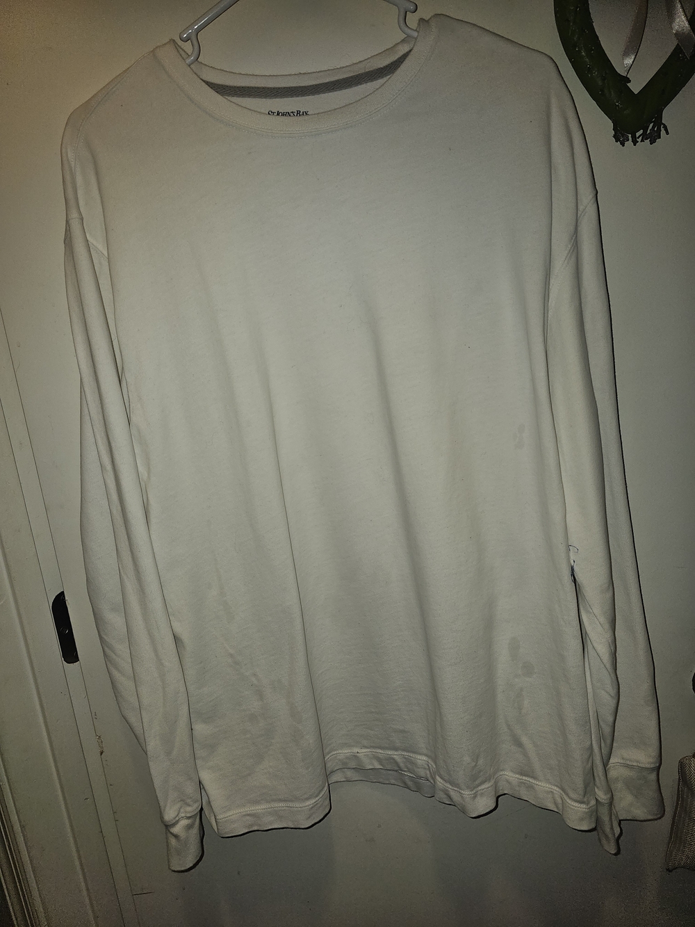 St John's Bay Heritage Sueded Jersey T-shirt Men's XL White 100% Cotton Crew Nec
